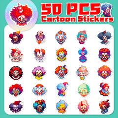 50pcs Funny Clown Graffiti Stickers Laptop Helmet DIY Waterproof Stickers