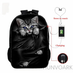 16 Inch Cat Children School Bags Orthopedic Backpack Kids School Boys Girls Moch