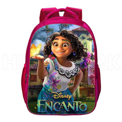 16 Inch Encanto Children School Bags Pink Orthopedic Backpack Kids Charm Mirabel