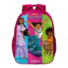 16 Inch Encanto Children School Bags Pink Orthopedic Backpack Kids Charm Mirabel