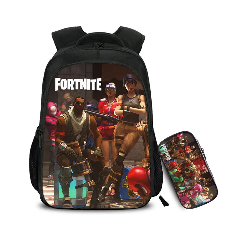 16 Inch Games Backpack Children School Bags Boys Girls 2pcs Daily Travel