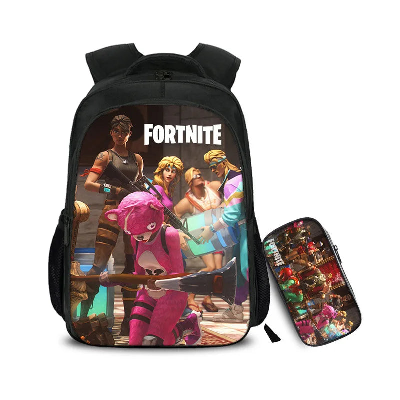 16 Inch Games Backpack Children School Bags Boys Girls 2pcs Daily Travel
