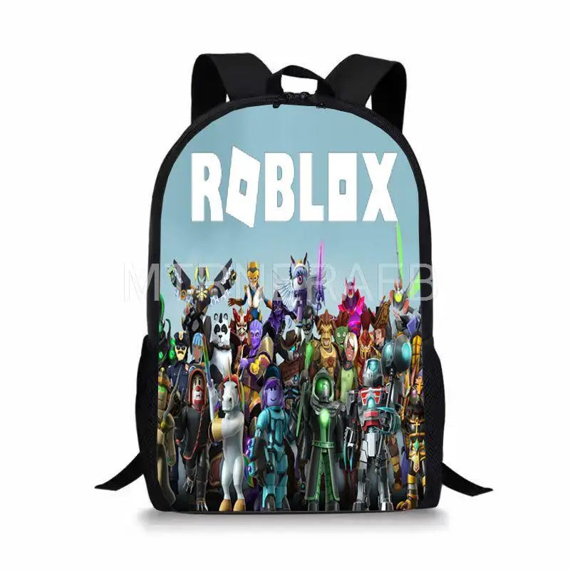 16 Inch Cartoon Robloxing School Bags Kids Anime Print Large Bookbags