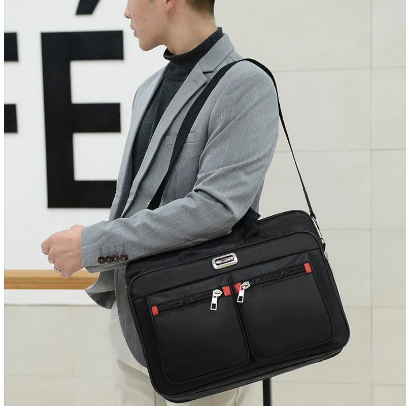16 Inch Oxford Cloth Men's Computer Bag, Waterproof Business Messenger Bag