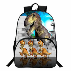 16-inch Dinosaur Backpack For Kids School Bag Boys Girls Animal Print