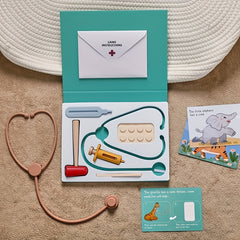 Silicone Doctor Toy Set Play Doctor Kit with Stethoscope Playset and Playmat