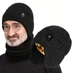 Winter Knitted Beanie Hat & Scarf Set for Men Women