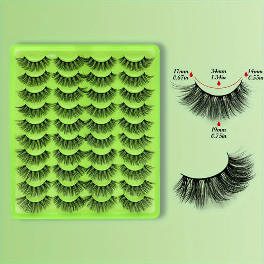 20 Pairs 3D Fiber False Eyelashes Multilayer Bushy Natural Long Lasting