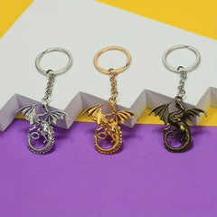 Vintage Metal Dragon Key Ring Bag Key Pendant Gift