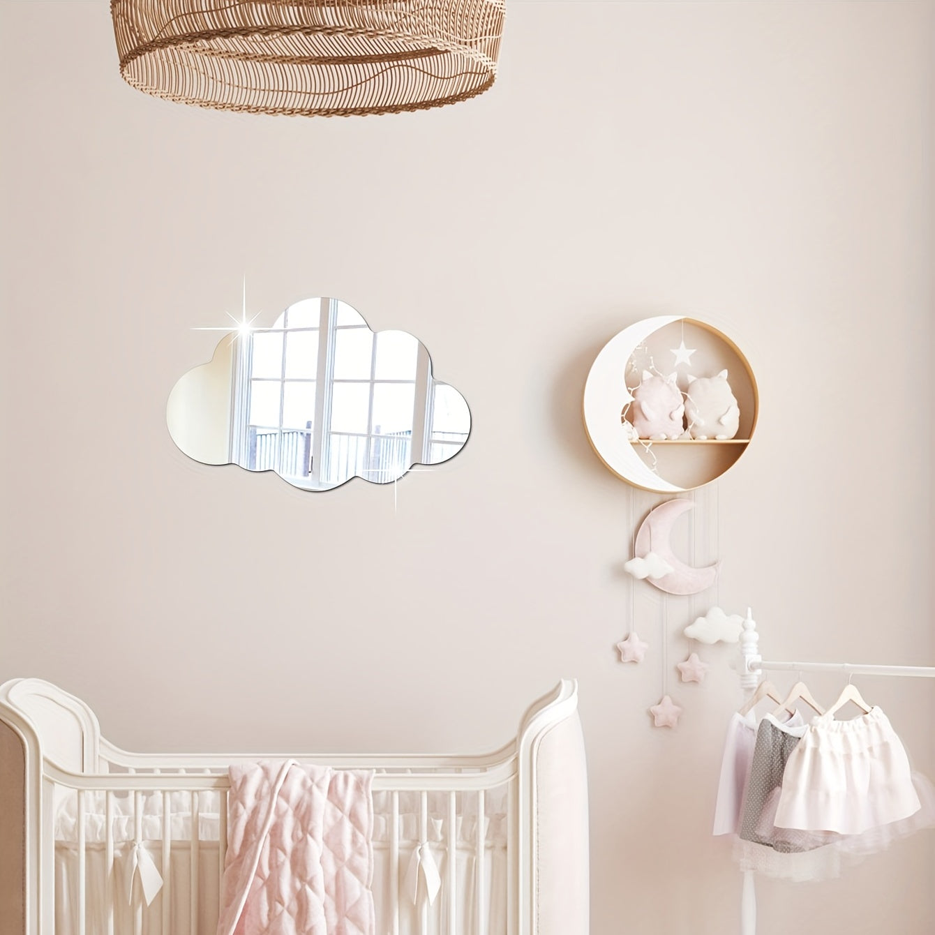 Acrylic Cloud Mirror Stickers for Kids and Girls