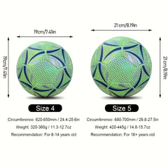 Size 4 5 PU Anti Slip Luminous Soccer Ball For Night Training