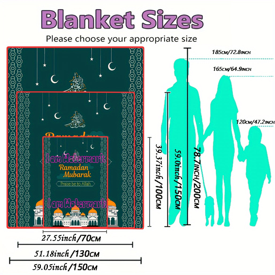 Ramadan Element Moon Prayer Meditation Soft Blanket