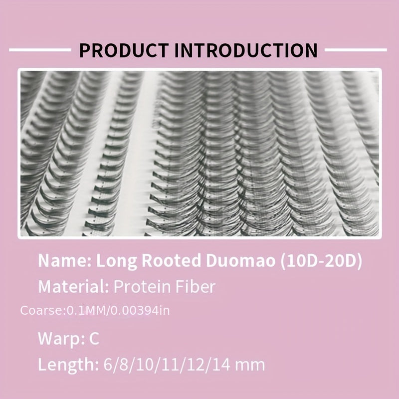 12 Row Grafted Eyelashes Natural 10D 20D Cluster False Eyelashes