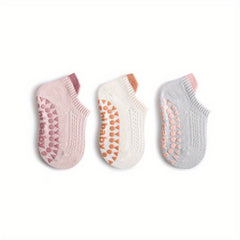 3 Pairs Children's Mesh Breathable Non-Slip Ankle Socks for Baby Toddlers