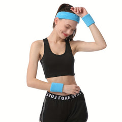 Sports Wrist Guard & Wrist Headband Set for Yoga Fitness Running