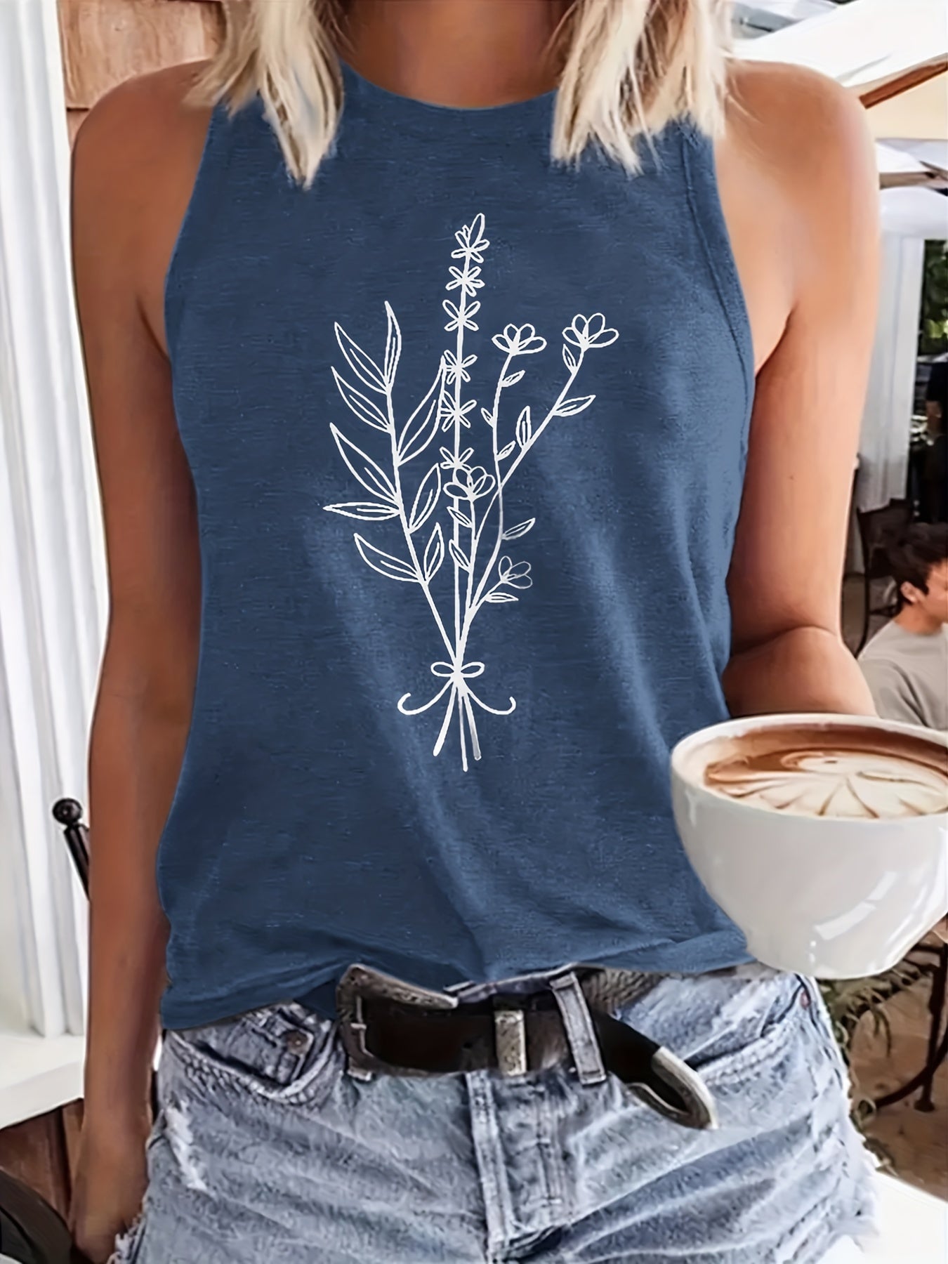 Floral Print Sleeveless Tank Top