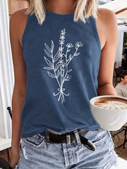 Floral Print Sleeveless Tank Top