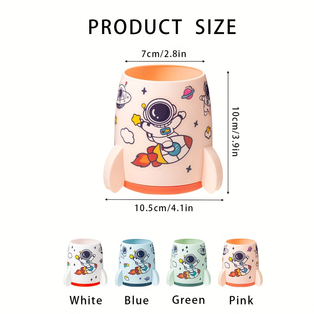 Cartoon Rocket Pen Holder Large Capacity Multifunctional Storage Box