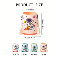 Cartoon Rocket Pen Holder Large Capacity Multifunctional Storage Box