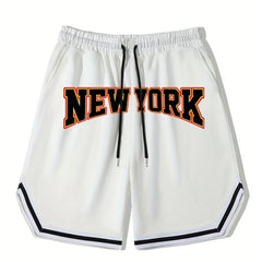 Men's Streetwear Shorts York Graphic Drawstring Stretchy Short Pants