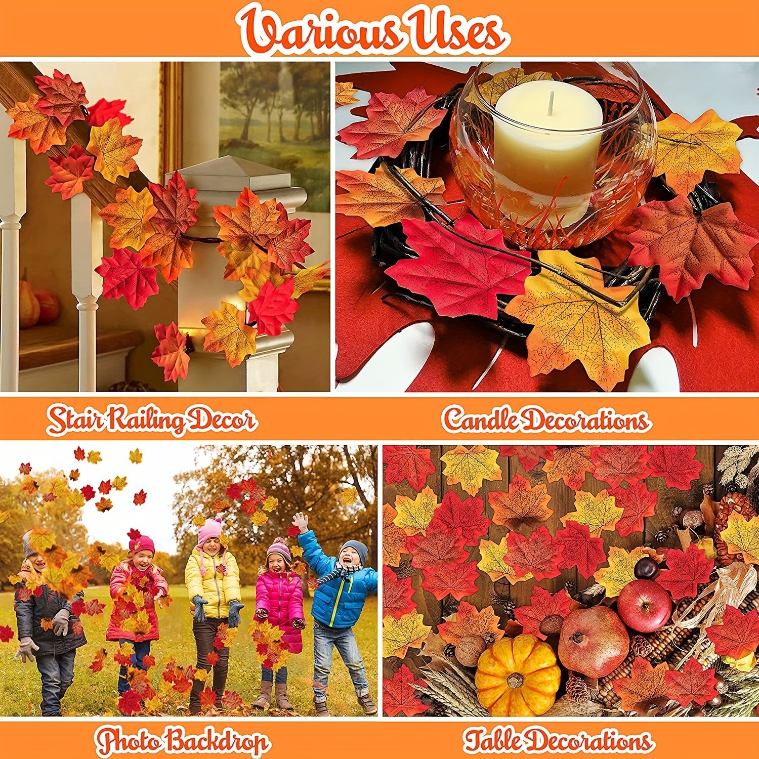 Artificial Maple Leaves Thanksgiving Leaf Wedding Party Table Decor