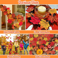 Artificial Maple Leaves Thanksgiving Leaf Wedding Party Table Decor