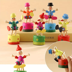 Cartoon Wooden Dancing Clown Swing Puppet Toy for Kids