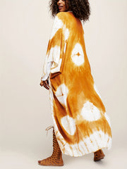 Loose Fit Cover Up Shirt V Neck Kimono Sleeves Beachwear Robe