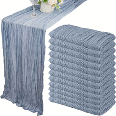 Polyester Table Runner Balinese Pleated Solid Table Cover