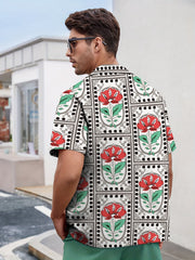 Flower Print Men's Casual Hawaiian Shirt