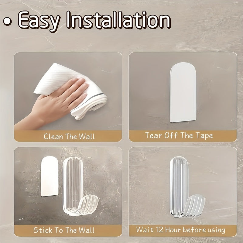 Self Adhesive Wall Hooks for Towels and Clothes - Pack of 9