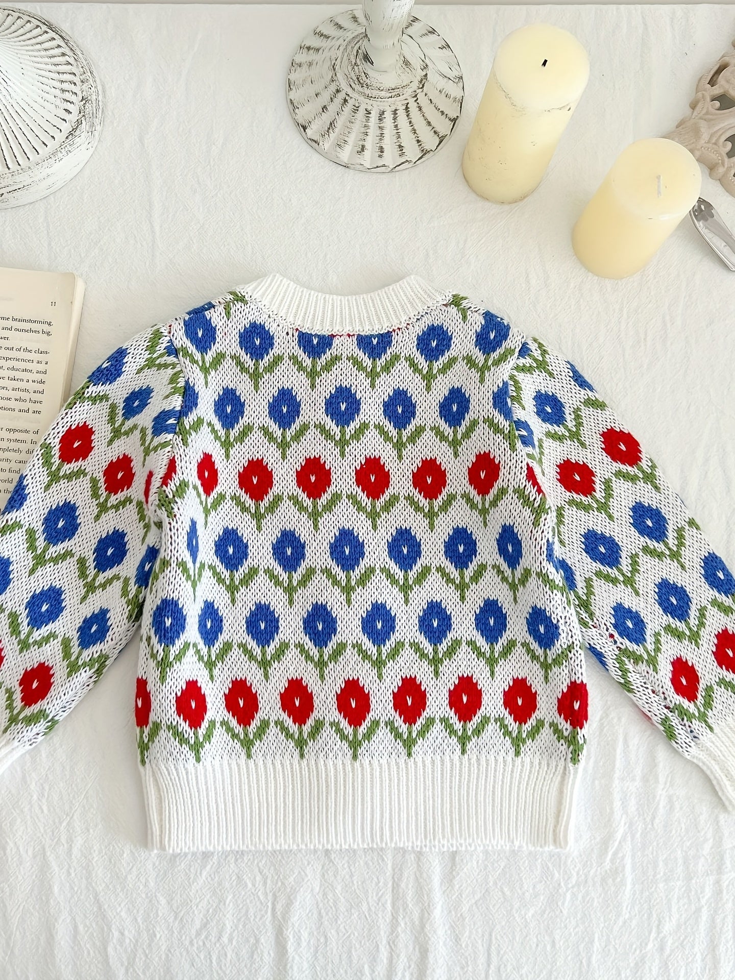 Baby Floral Knitted Coat for Fall Winter