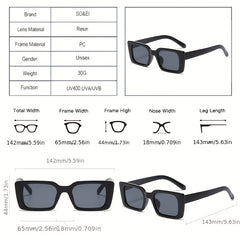 Y2K Rectangle Sunglasses Mod Tortoiseshell UV400