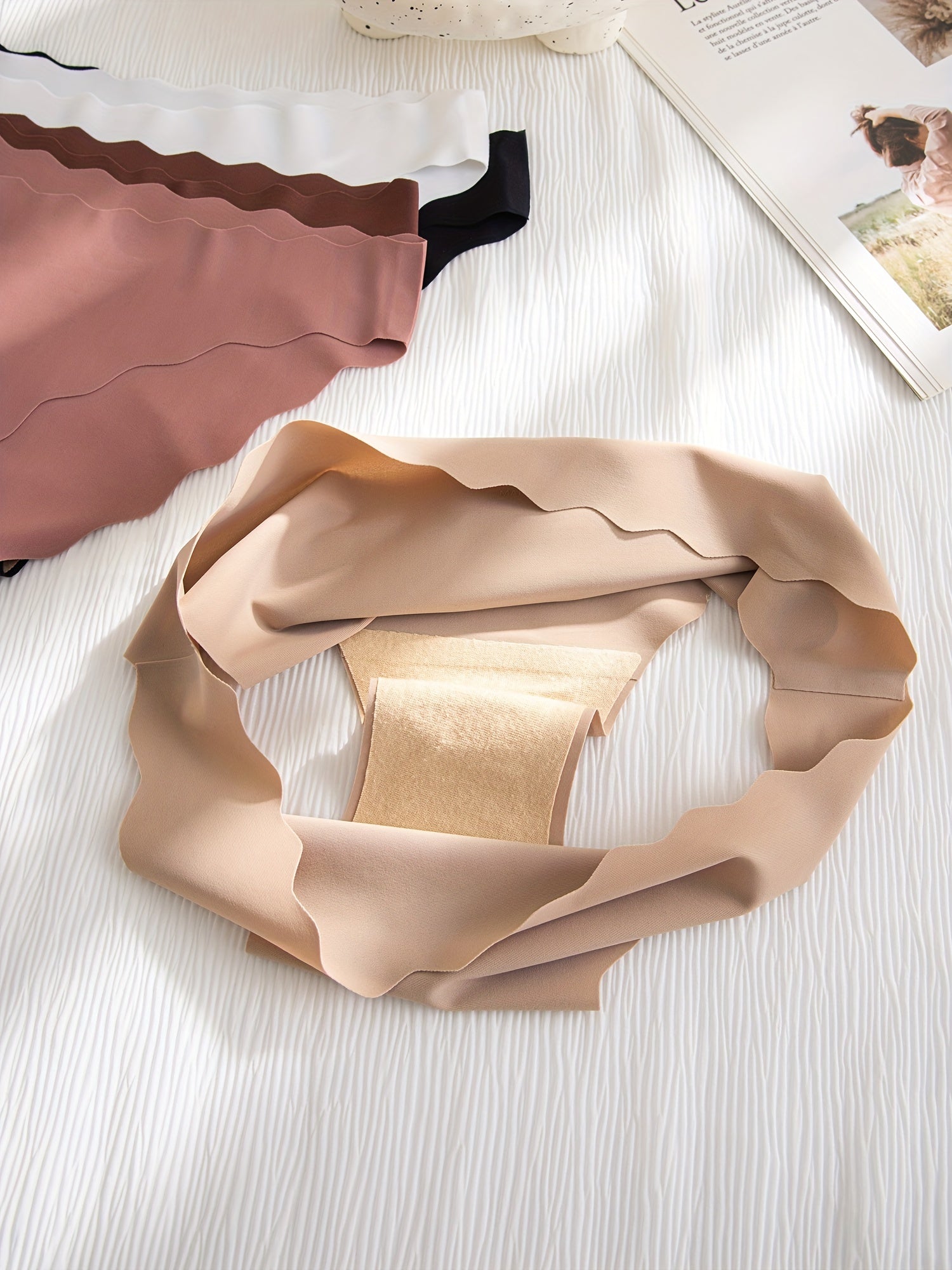 5pcs Seamless Solid Bikini Panties for Women