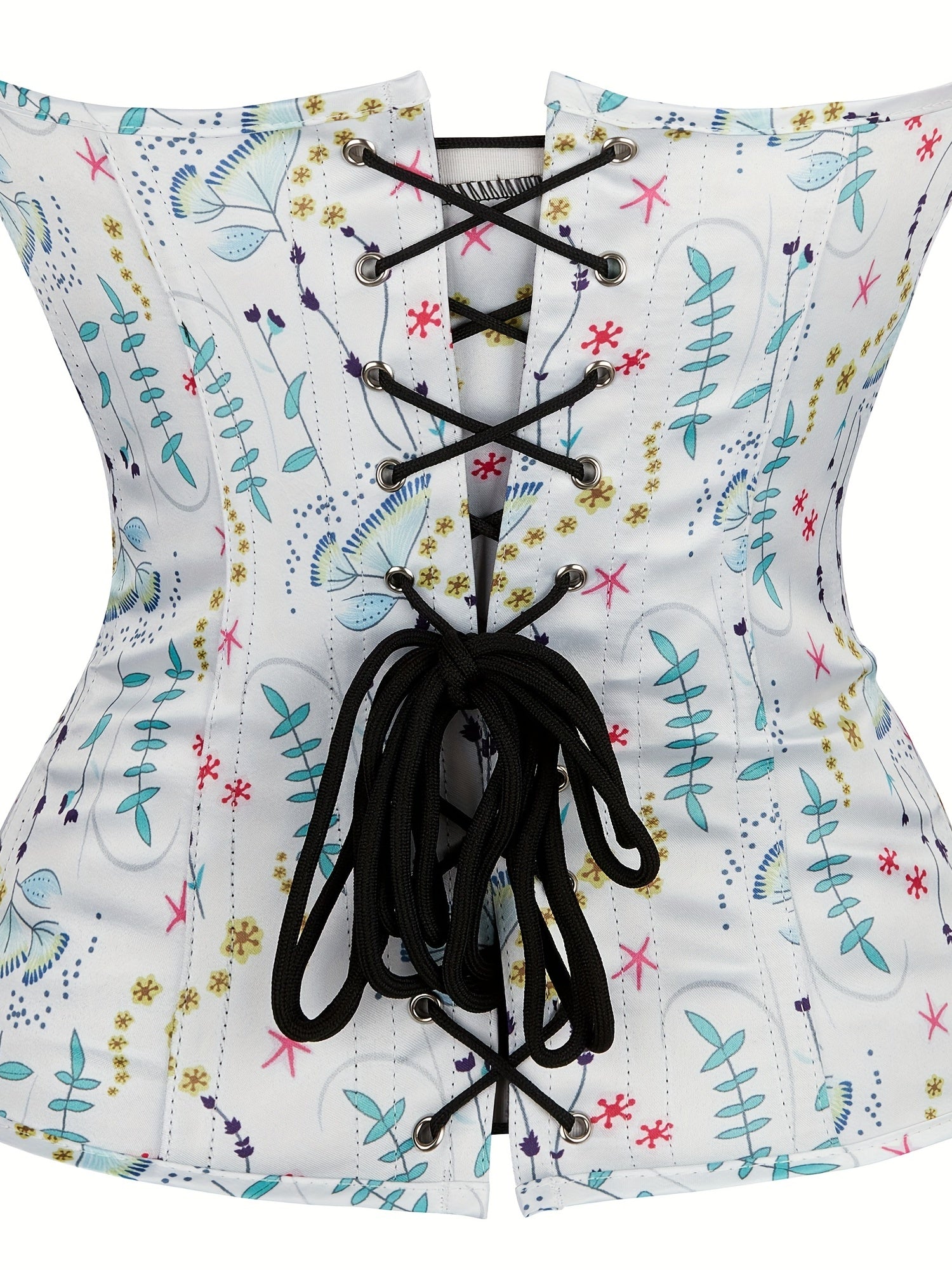 Floral Print Waist Shaping Bustier Top