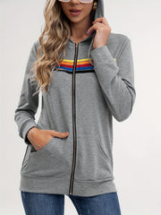 Women's Block Rainbow Hooded Sweatshirt
