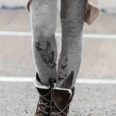 Casual Butterfly Print Skinny Leggings