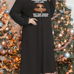 Nightdress Women's Plus Sloth Print Tee Sleep Dress