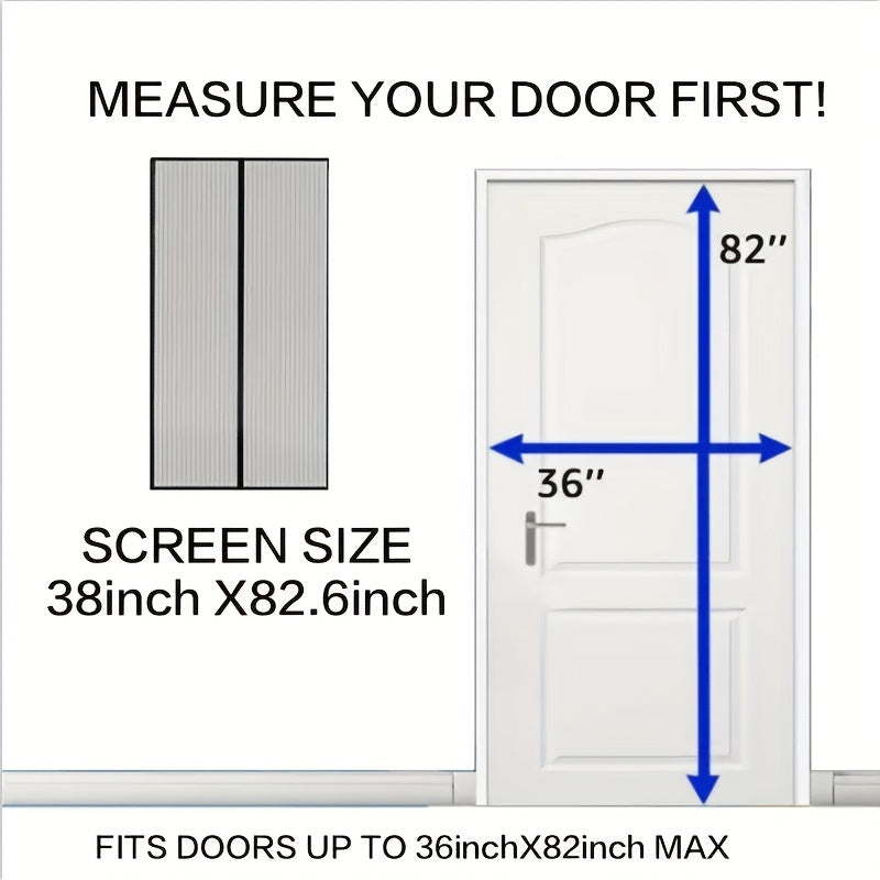 Magnetic Screen Door Self-Sealing Mesh Partition Coffee Gray