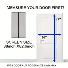 Magnetic Screen Door Self-Sealing Mesh Partition Coffee Gray
