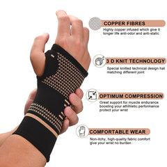 Adjustable Copper Wrist Support for Sports and Weightlifting