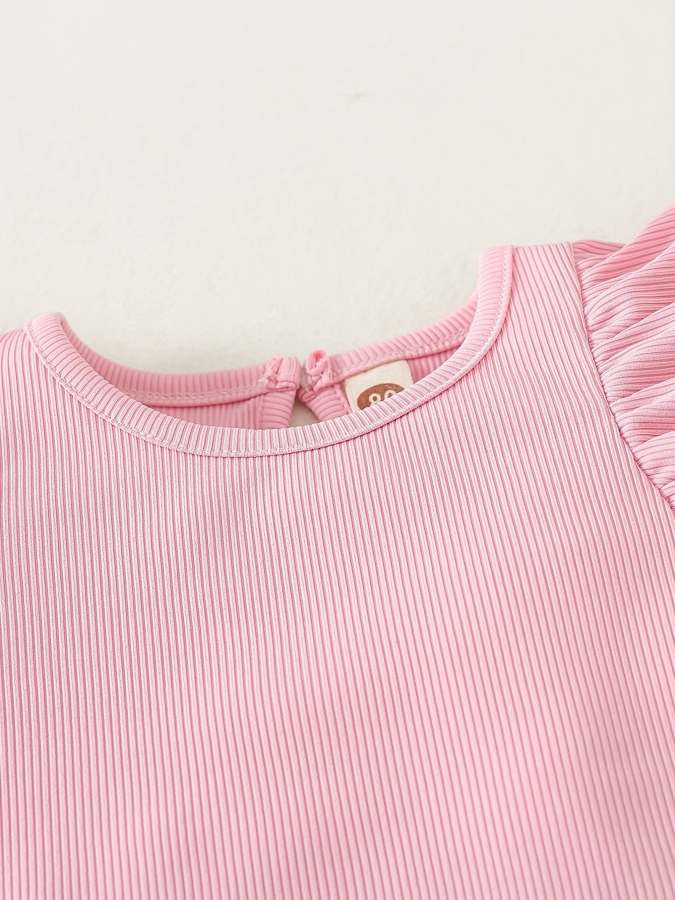 2 Baby Girl's Flutter Sleeve Tops Summer T shirts