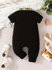 Baby Boy Short Sleeve Floral Print Jumpsuit