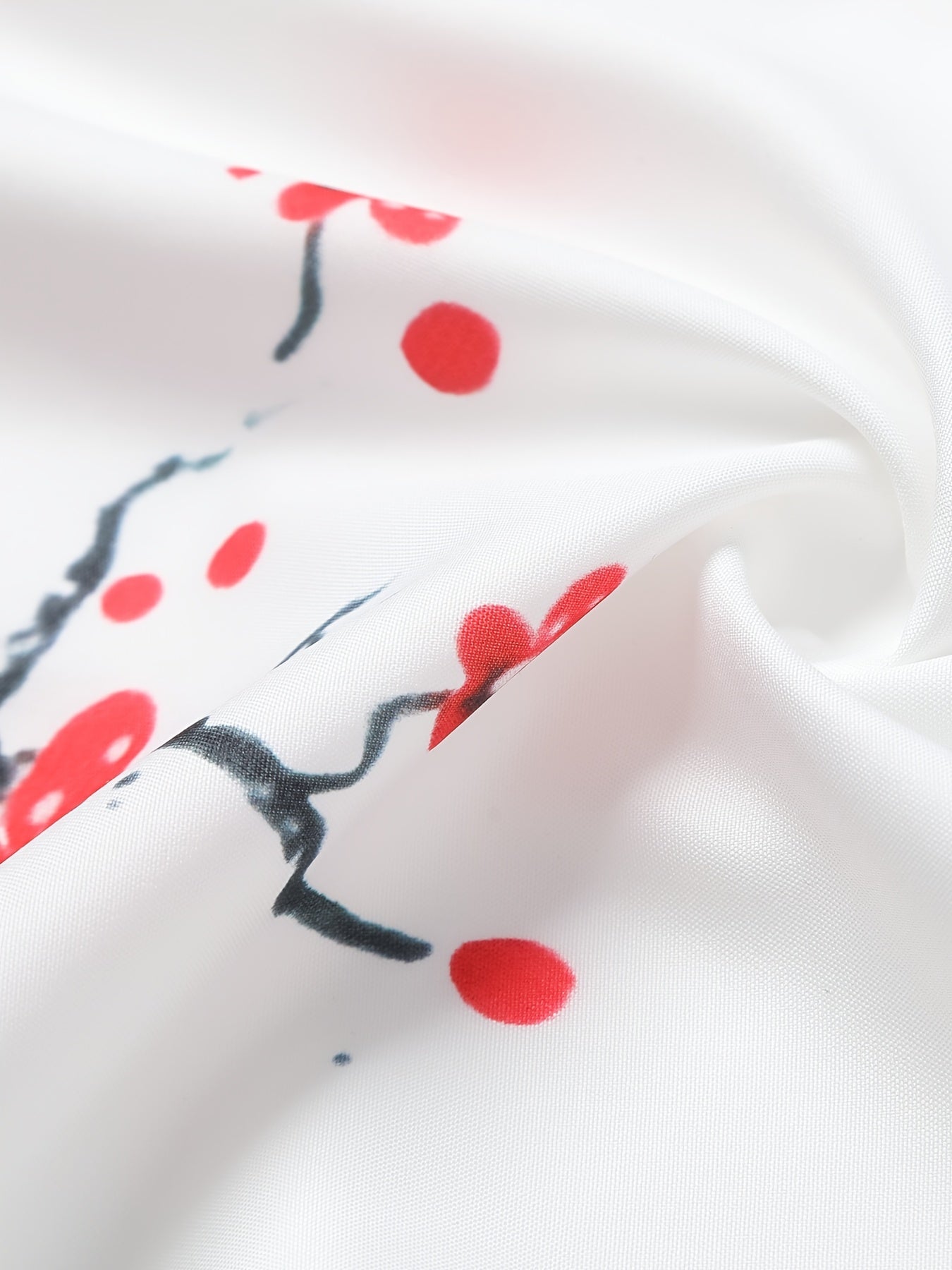 Men's Casual Short Sleeve Plum Print Shirt