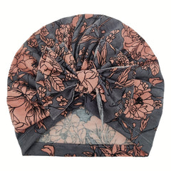 Breathable Floral Bow Tire Cap for Baby Girls and Boys