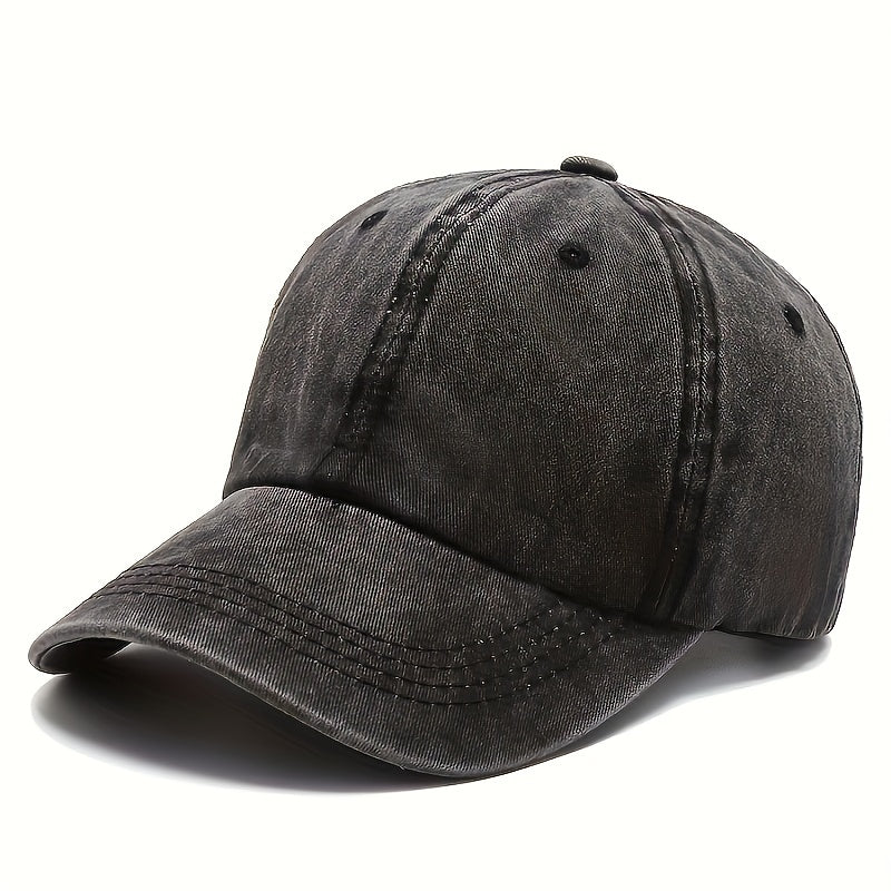 Casual Washed Cotton Baseball Cap Letter Printed Sun Protection Hat