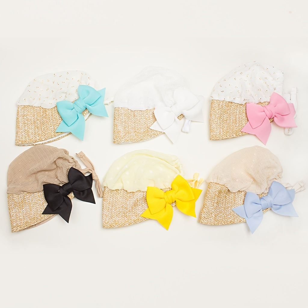 Baby Lace Breathable Sun Hat Summer Princess Hat Knitted Straw Hat