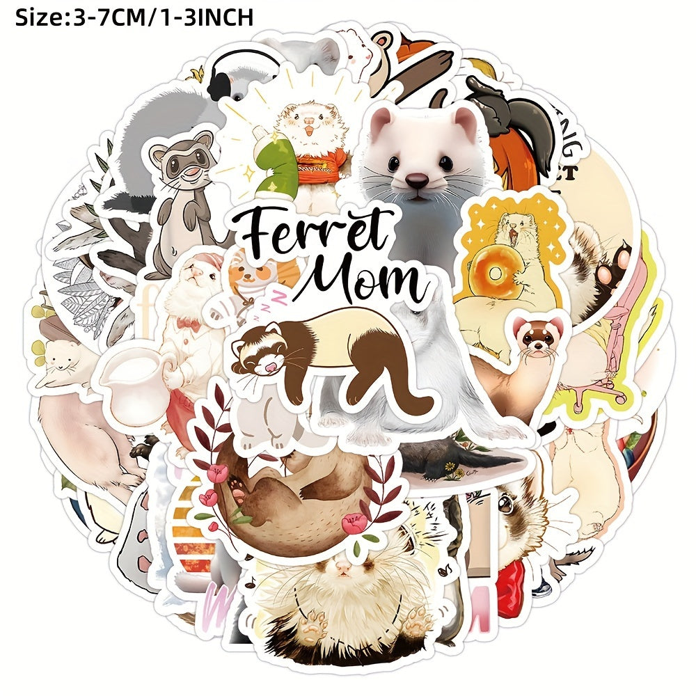 50pcs Mediterranean Ferret Blindfolded Mink Series Stickers Waterproof DIY