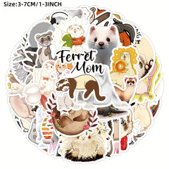 50pcs Mediterranean Ferret Blindfolded Mink Series Stickers Waterproof DIY
