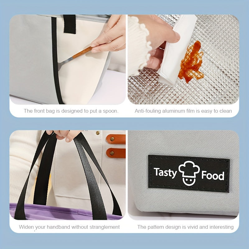 Classic Portable Lunch Bag Waterproof Aluminum Foil Insulated Bag